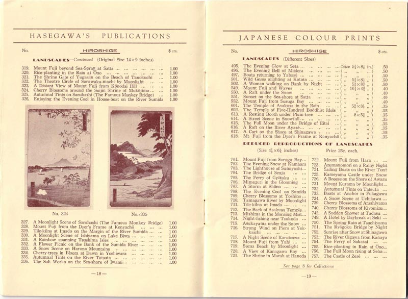 Hasegawa Publishing Company Catalog - Pages 18 and 19