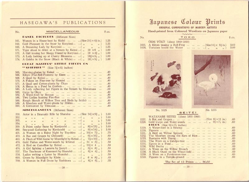 Hasegawa Publishing Company Catalog - Pages 28 and 29