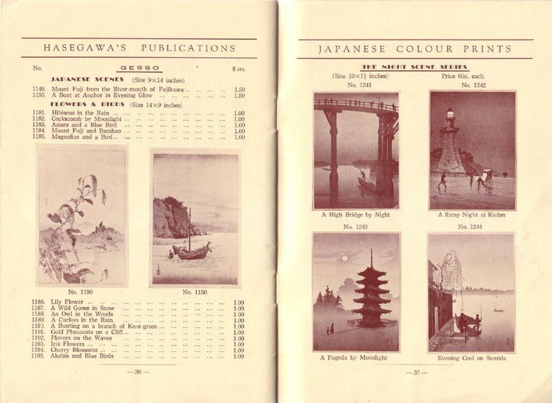 Hasegawa Publishing Company Catalog - Pages 36 and 37